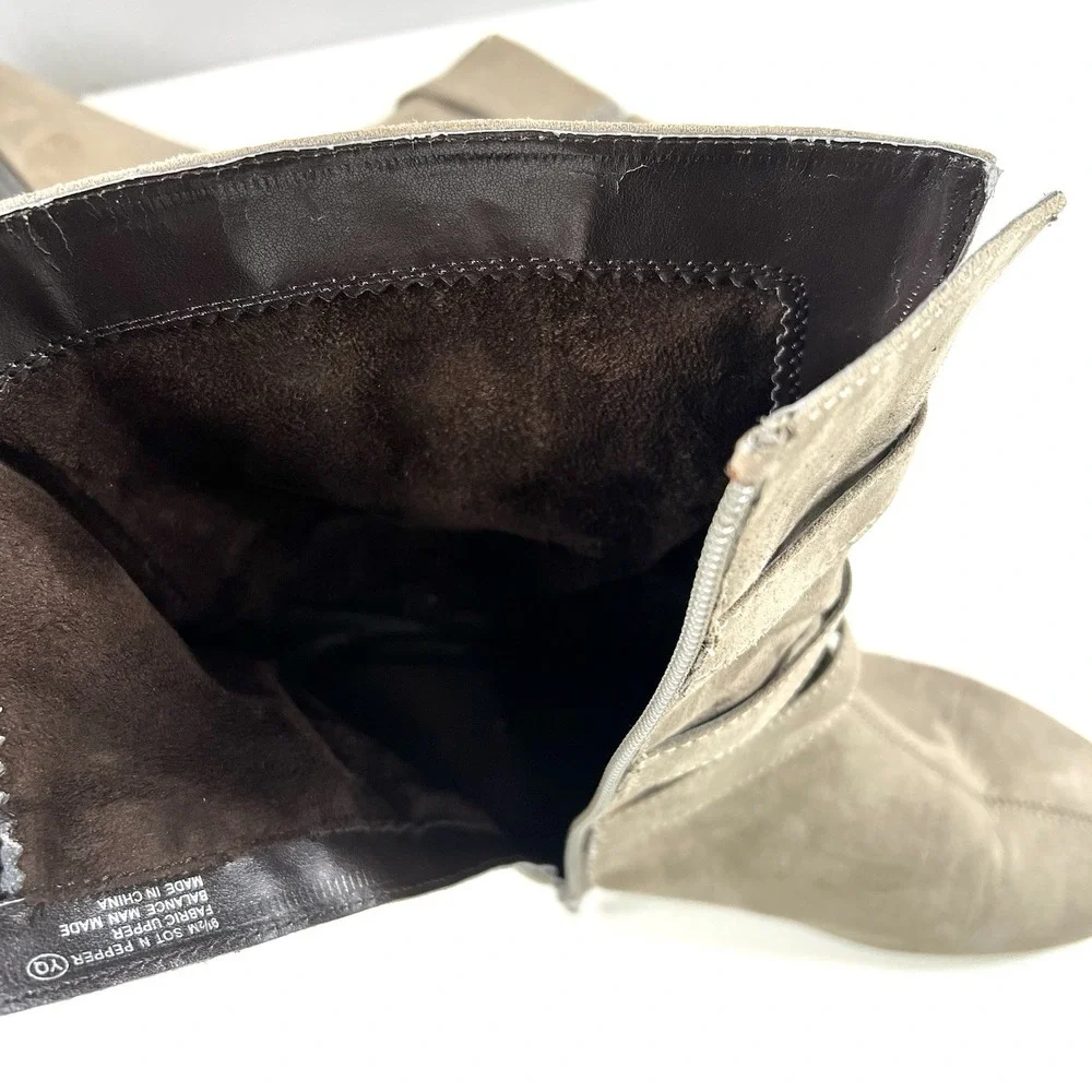 Aerosoles Sot N Pepper Women's Taupe Buckle Boots Fairycore‎ Boho Wedge 9.5